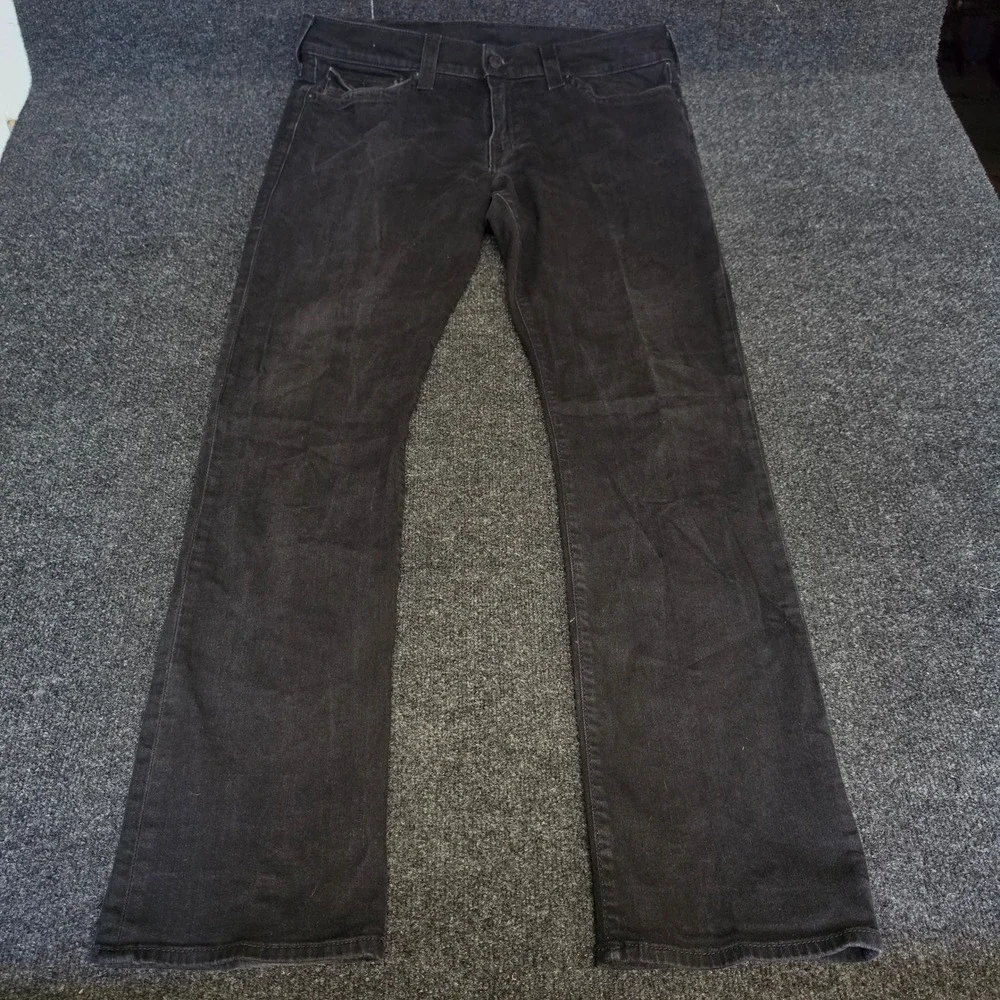True Religion Ricky Relaxed Straight Black Jeans Mens 38 Made in USA Denim